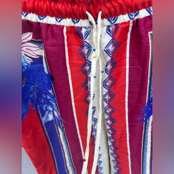 Farm Rio Macaw Scarf Blouse + Macaw Scarf Straight-Leg Pants - Picture 12 of 13